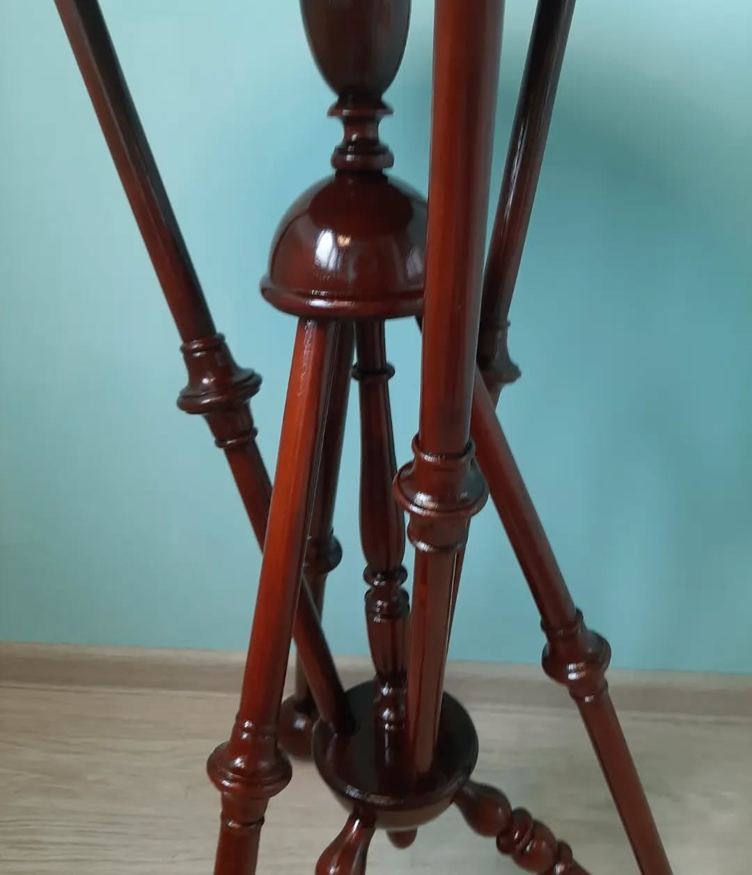 Repaired wooden table legs